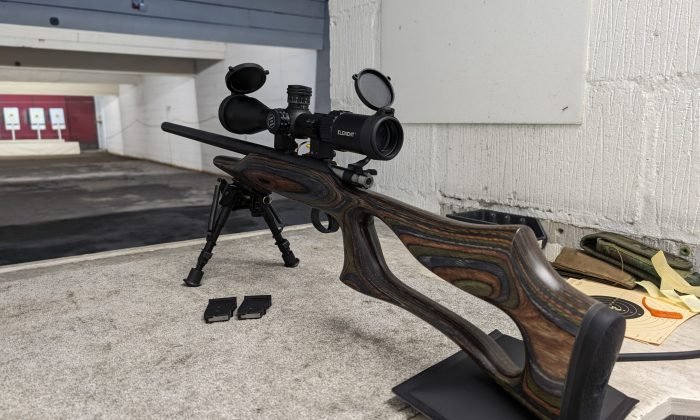 CZ Varmint .22 Bolt Action resting on the bench - Taunton Deane Shooting Association